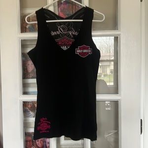 Harley Davidson tank blank and pink sz Large